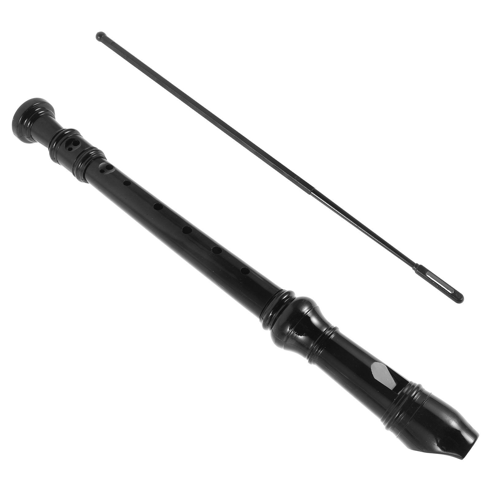 Soprano Recorder Plastic - Black Transparent 8 Hole Soprano Recorder